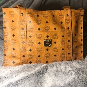 MCM Vintage Logo Long Strap Tote Bag